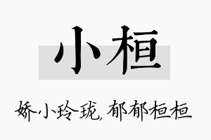 小桓名字的寓意及含义