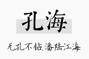 孔海名字的寓意及含义