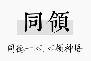 同领名字的寓意及含义