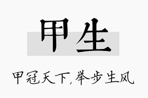 甲生名字的寓意及含义