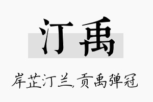 汀禹名字的寓意及含义