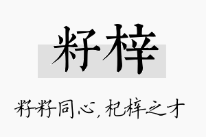 籽梓名字的寓意及含义