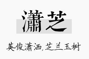 潇芝名字的寓意及含义