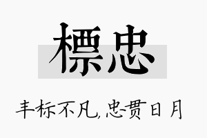 标忠名字的寓意及含义