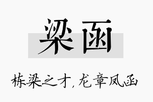 梁函名字的寓意及含义