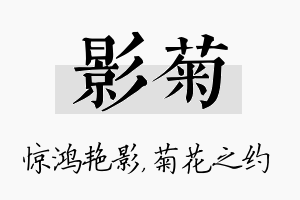 影菊名字的寓意及含义