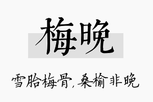 梅晚名字的寓意及含义