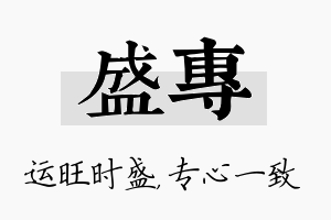 盛专名字的寓意及含义