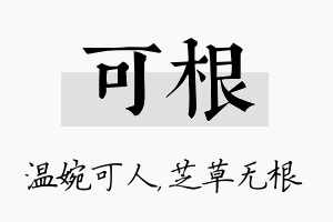 可根名字的寓意及含义