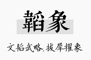 韬象名字的寓意及含义