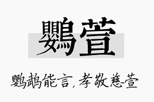 鹦萱名字的寓意及含义