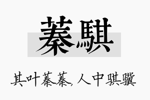 蓁骐名字的寓意及含义