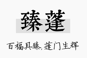 臻蓬名字的寓意及含义