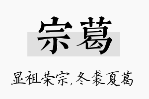 宗葛名字的寓意及含义