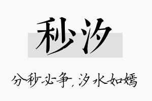 秒汐名字的寓意及含义