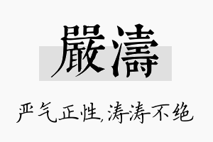 严涛名字的寓意及含义