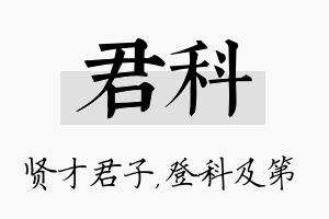 君科名字的寓意及含义