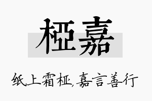 桠嘉名字的寓意及含义