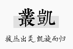 丛凯名字的寓意及含义