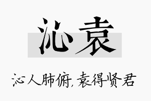 沁袁名字的寓意及含义