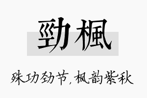 劲枫名字的寓意及含义