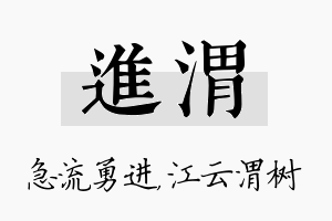 进渭名字的寓意及含义