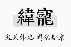 纬宠名字的寓意及含义