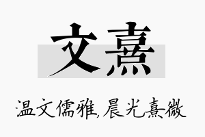 文熹名字的寓意及含义