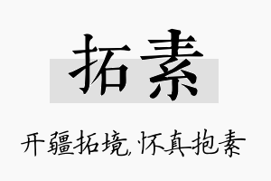 拓素名字的寓意及含义