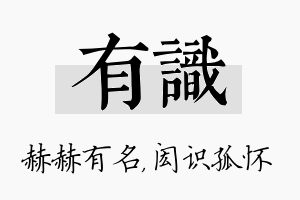 有识名字的寓意及含义