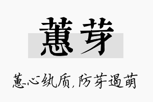 蕙芽名字的寓意及含义