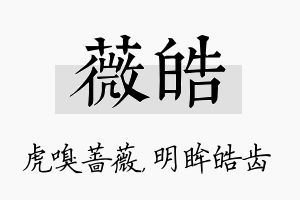 薇皓名字的寓意及含义