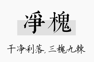 净槐名字的寓意及含义