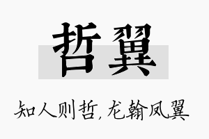 哲翼名字的寓意及含义