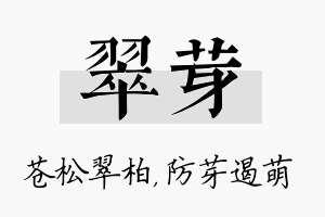 翠芽名字的寓意及含义