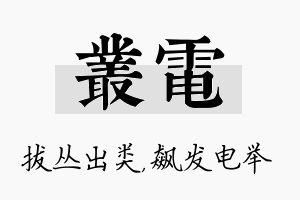 丛电名字的寓意及含义