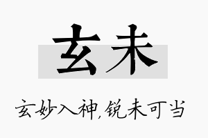 玄未名字的寓意及含义