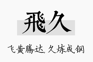 飞久名字的寓意及含义