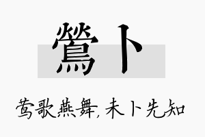 莺卜名字的寓意及含义