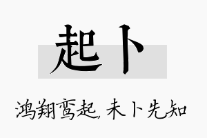 起卜名字的寓意及含义