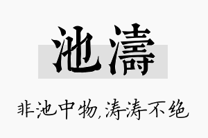 池涛名字的寓意及含义