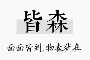 皆森名字的寓意及含义