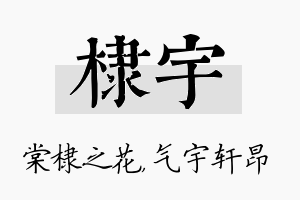 棣宇名字的寓意及含义