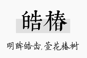 皓椿名字的寓意及含义