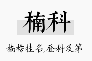 楠科名字的寓意及含义