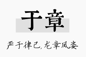 于章名字的寓意及含义