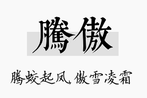 腾傲名字的寓意及含义