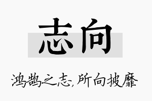 志向名字的寓意及含义