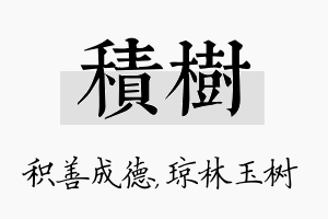 积树名字的寓意及含义