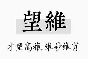 望维名字的寓意及含义